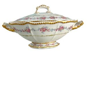Limoges Elite Works France Magnificent Footed Serving Bowl Porcelain Gently Used